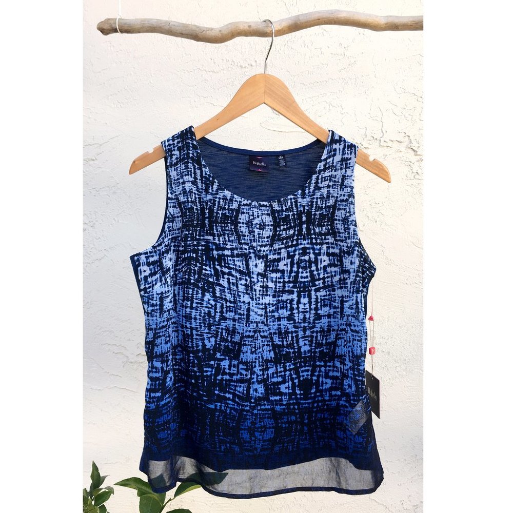 Rafaella Blue Layered Sleeveless Top (S/P/CH)